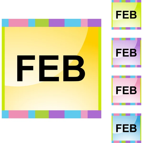 Febrero botón web — Archivo Imágenes Vectoriales