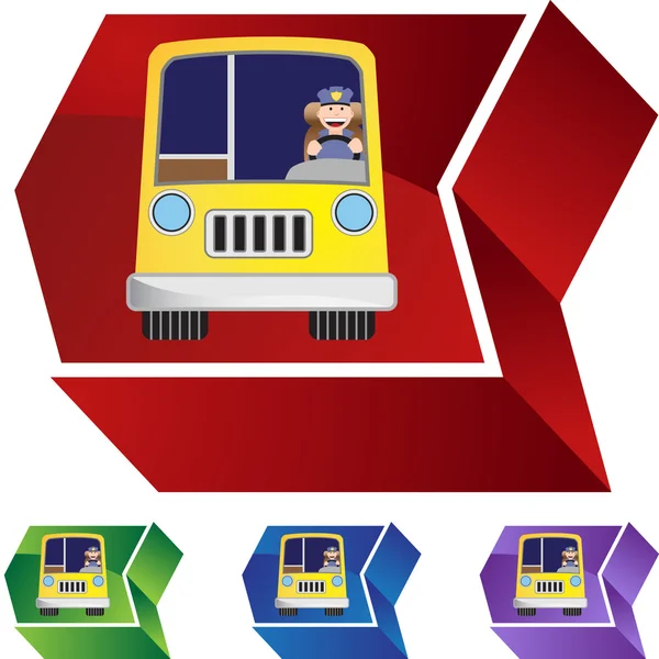 Bouton web du conducteur de bus — Image vectorielle