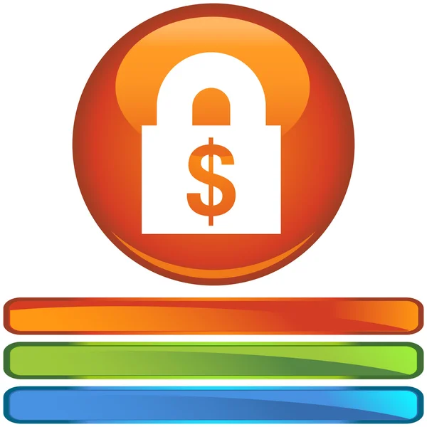 Bloqueo financiero icono web — Vector de stock