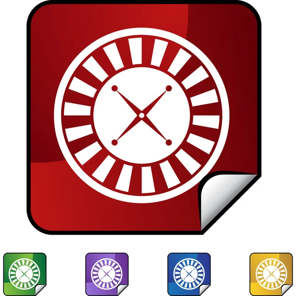 Roulette wiel pictogram web knop — Stockvector