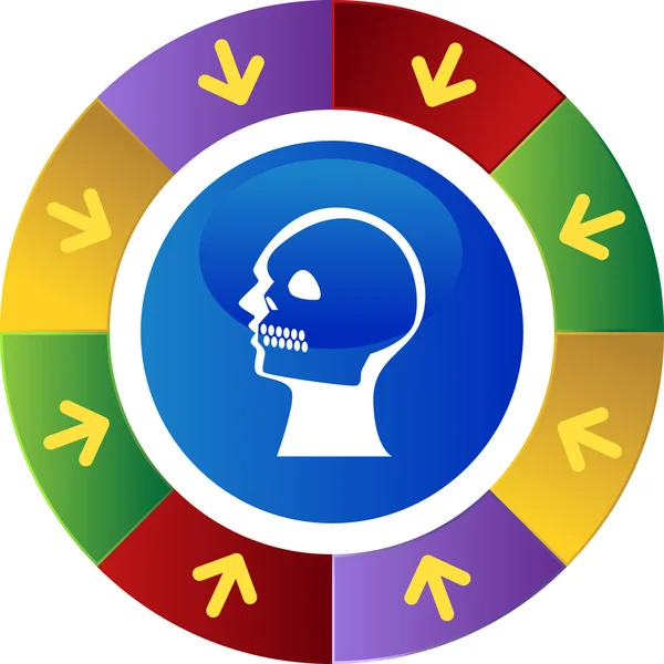 Pulsante web del cranio a raggi X — Vettoriale Stock