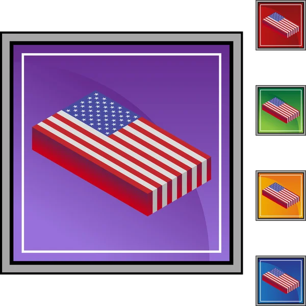 Αμερικανική σημαία κουμπί web — Διανυσματικό Αρχείο