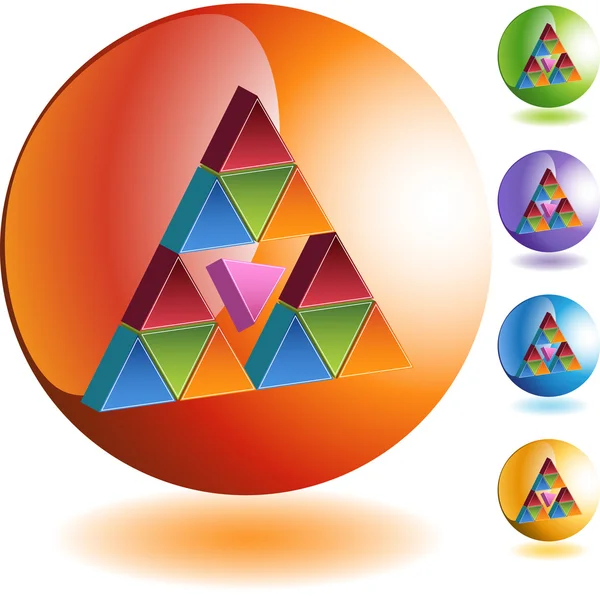 Rosa Triángulo botón web — Archivo Imágenes Vectoriales