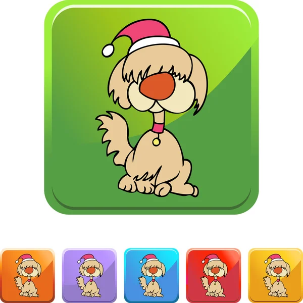 Kerstmis hond web pictogram — Stockvector