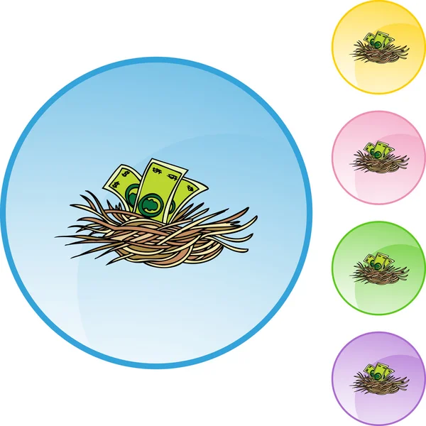 Nest Egg with money — Stock Vector