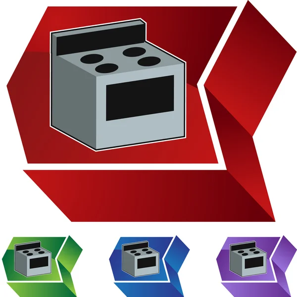 Stove icon button — Stock Vector