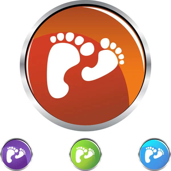 Bouton web Pieds — Image vectorielle