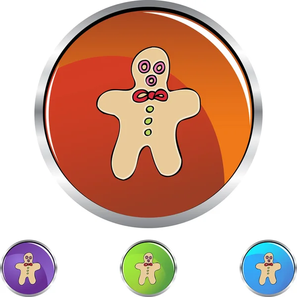 Gingerbread Man web pictogram — Stockvector
