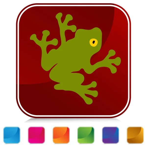 Frog Button Set — Stock Vector