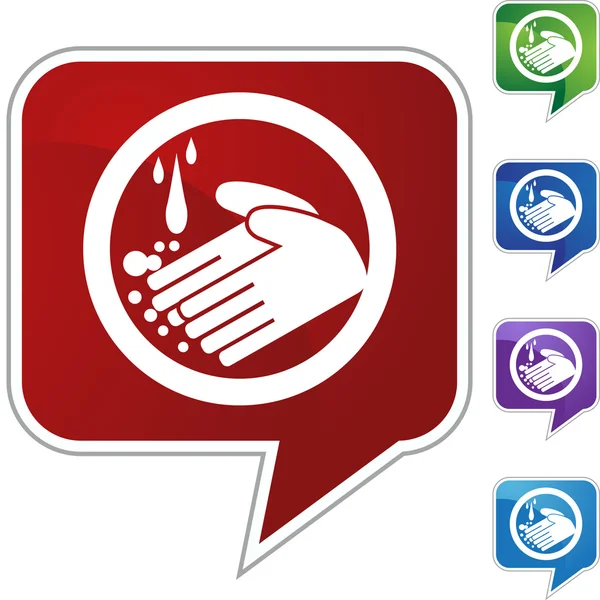 Handwashing button icon — Stock Vector