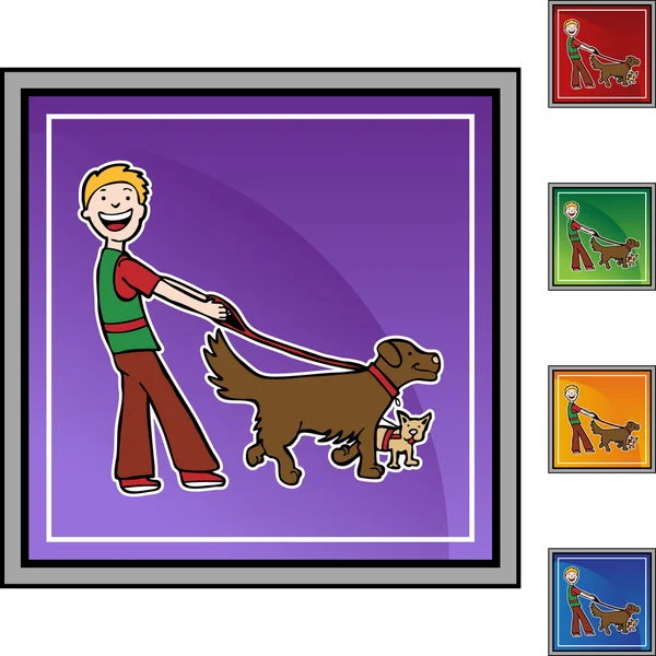 Web-Ikone für Hundeführer — Stockvektor