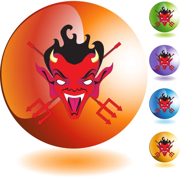 Bouton web Diable — Image vectorielle