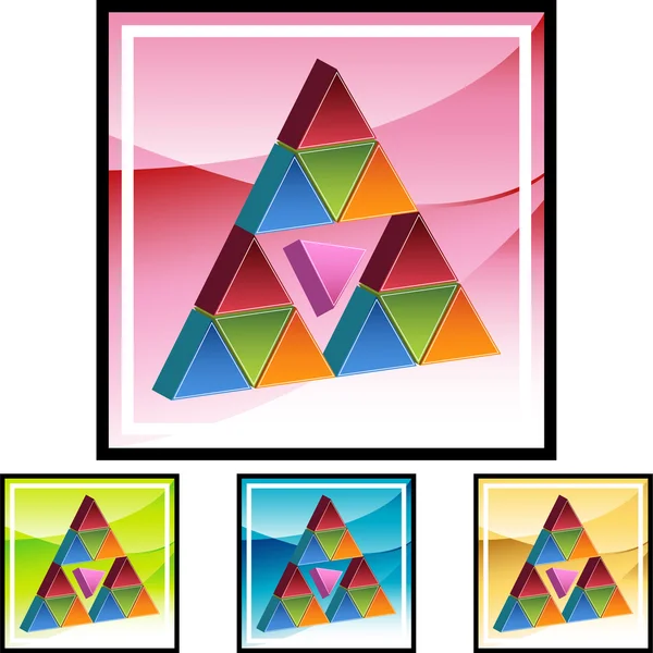 Roze Triangle web knop — Stockvector