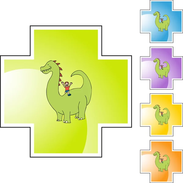 Ikona webové dinosaurus — Stockový vektor
