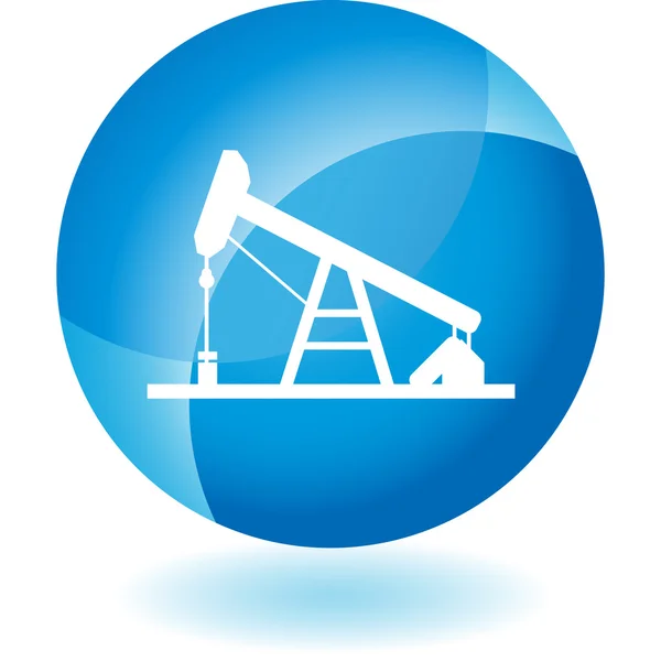 Oil Rig web button — Stock Vector