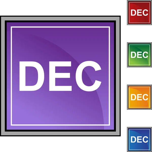 Bouton web Décembre — Image vectorielle