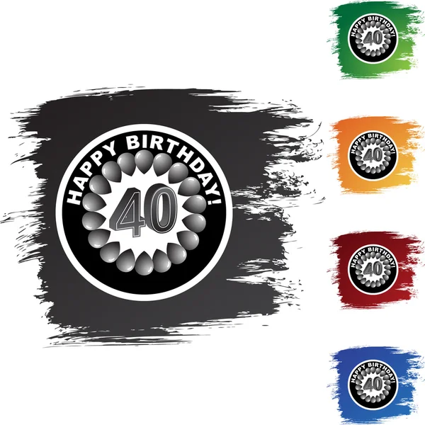 Happy Birthday Forty  web button — Stock Vector