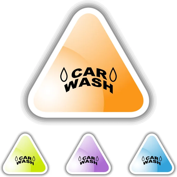 Lavado de coches botón web — Archivo Imágenes Vectoriales