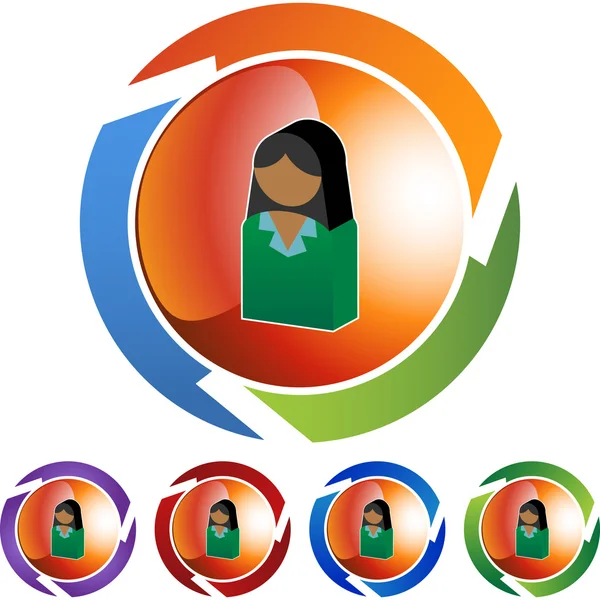 Mujer de negocios icono web — Vector de stock