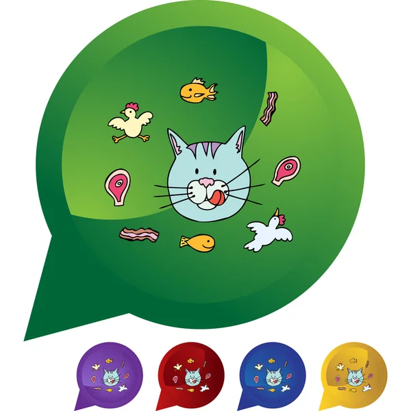 Kat hunkeren naar web pictogram — Stockvector