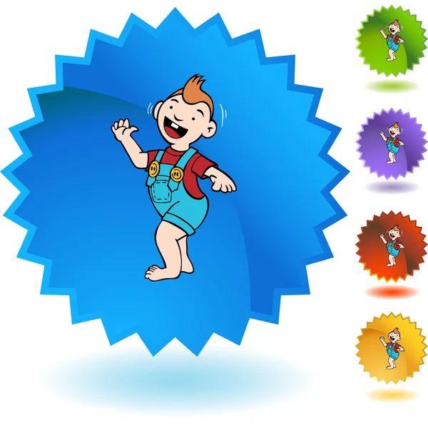 Toddler Walking web button — Stock Vector