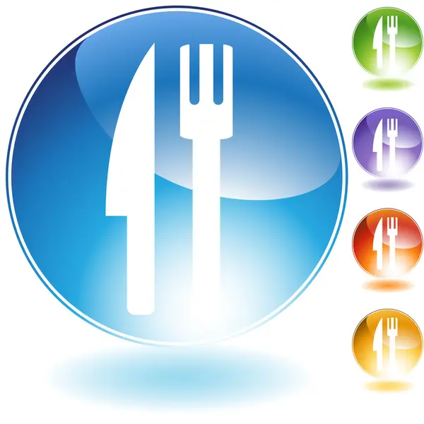 Fork knife crystal icon — Stock Vector