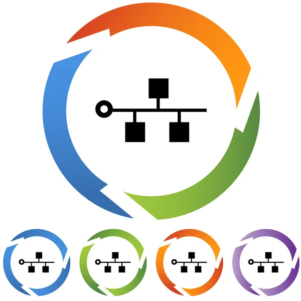 Ethernet Backbone Symbol-Taste — Stockvektor