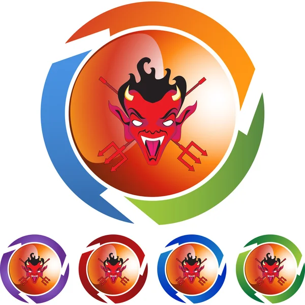 Devil web button — Stock Vector