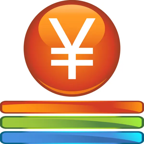 Yen valuta web knop — Stockvector