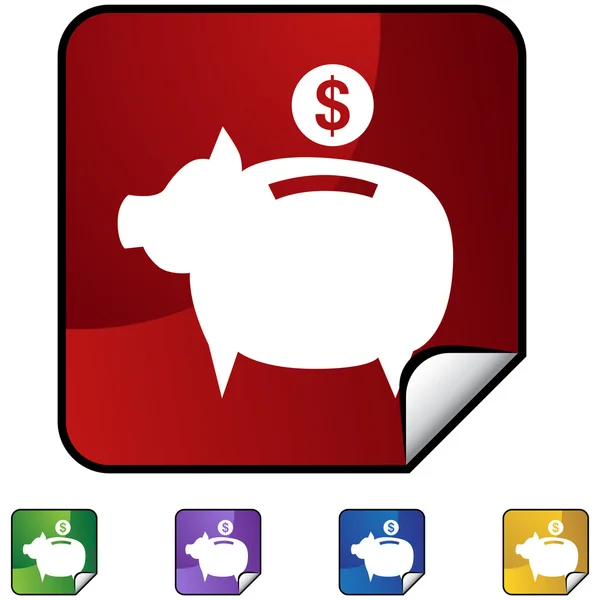 Munt Bank web pictogram — Stockvector