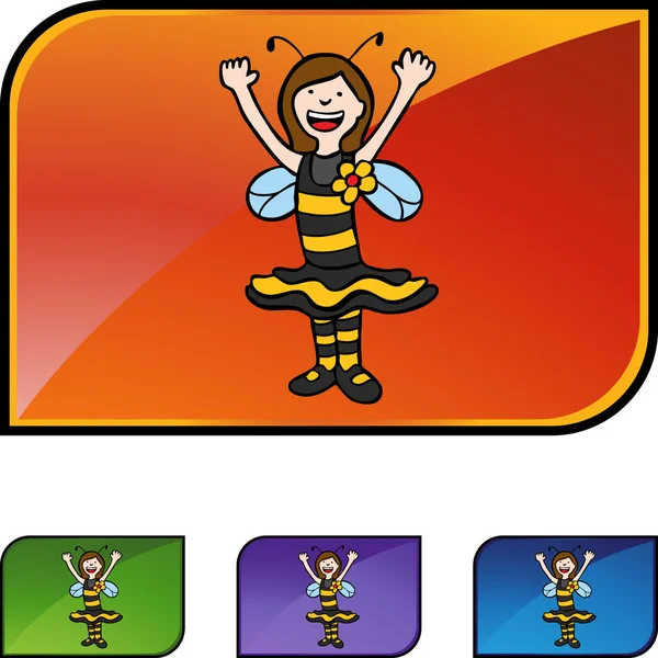 Bee Girl web pictogram — Stockvector