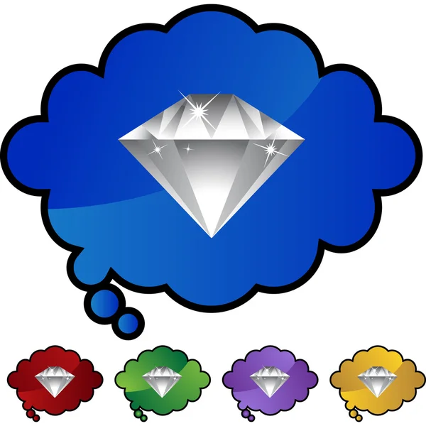 Diamond webben knappen — Stock vektor