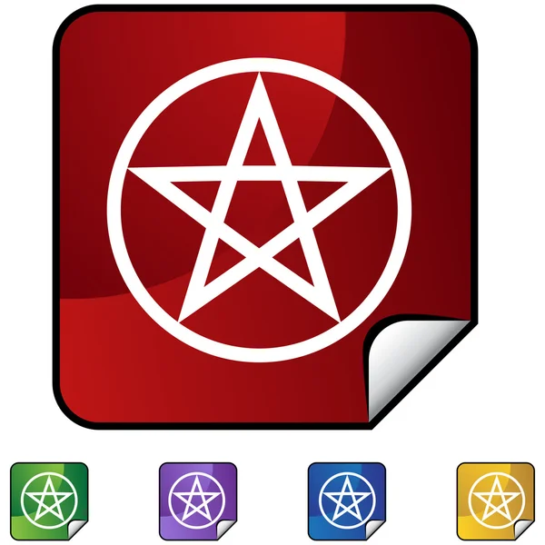 Pentagram button icon — Stock Vector