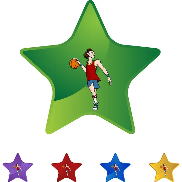 Basketbalspeler Pictogram — Stockvector