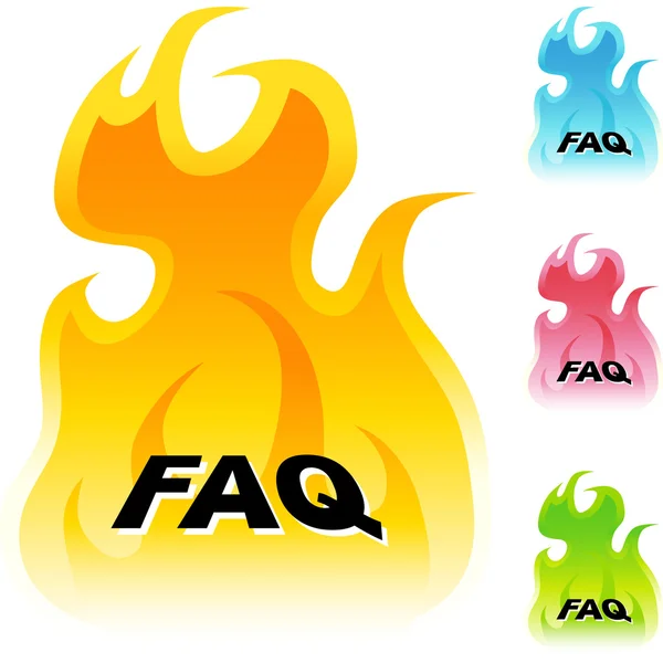 FAQ icono web — Vector de stock