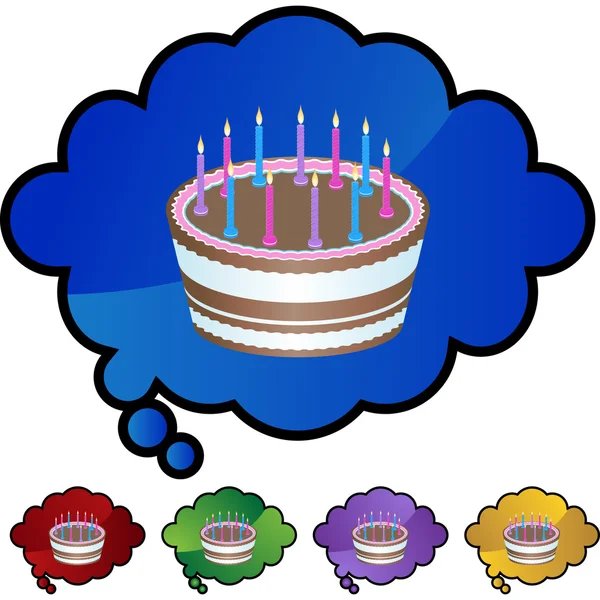 Birthday Cake colorful icons — Stock Vector