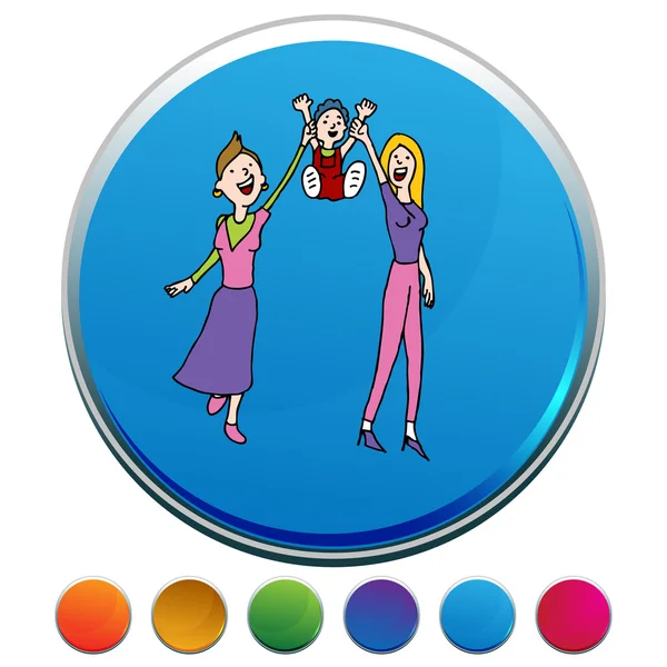 Lesbian Gay Adoption Button Set — Stock Vector