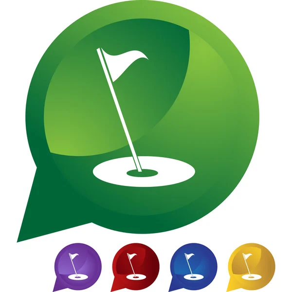 Golf vlag web knop — Stockvector