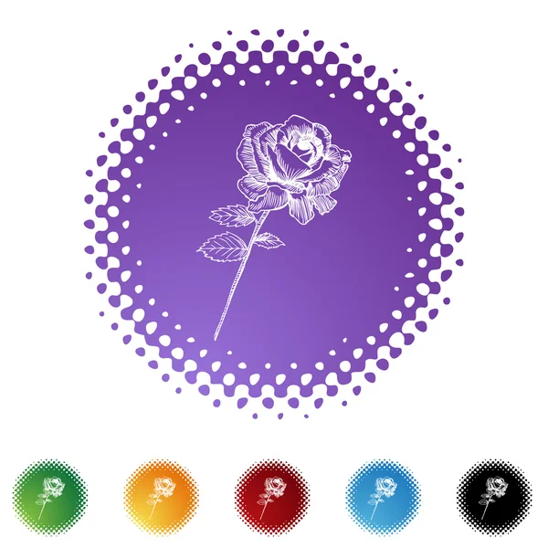 Rose Stem pókháló ikon — Stock Vector