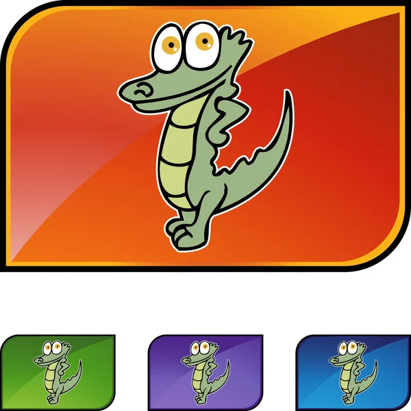 Alligator web button — Stock Vector
