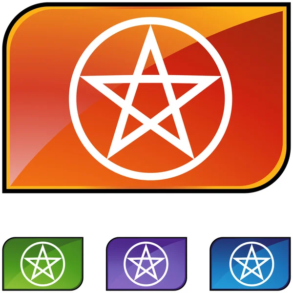 Ikona przycisku Pentagram — Wektor stockowy