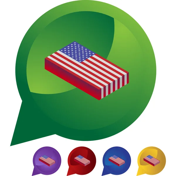 Botón web Bandera Americana — Vector de stock