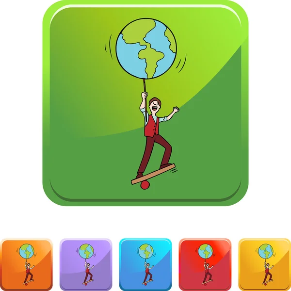 Balance World web icon — Stock Vector