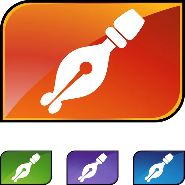 Caligrafía Icono pluma — Vector de stock