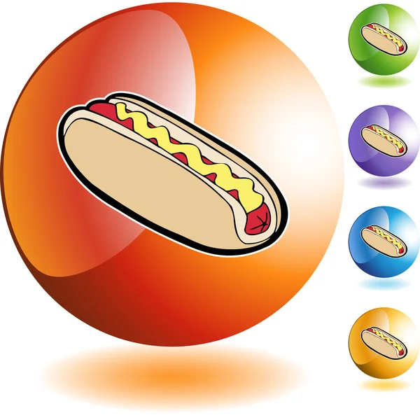 Hotdog ikonen knapp — Stock vektor