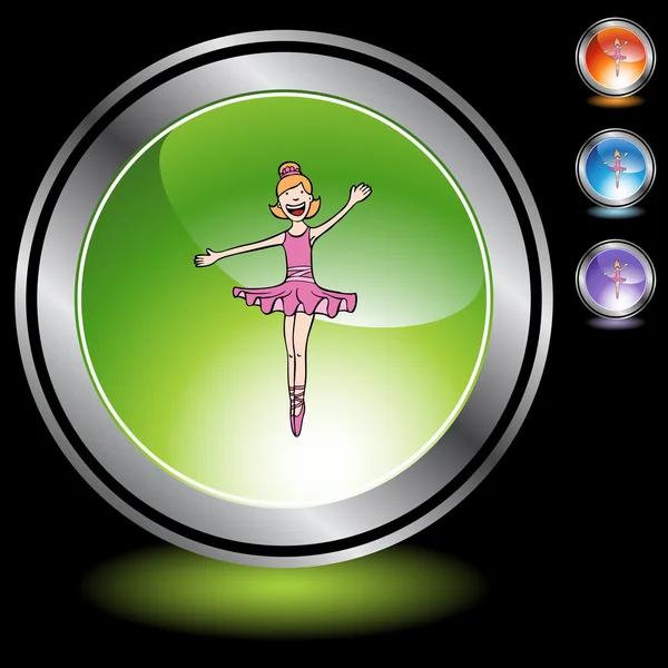 芭蕾女孩 web 图标 — 图库矢量图片