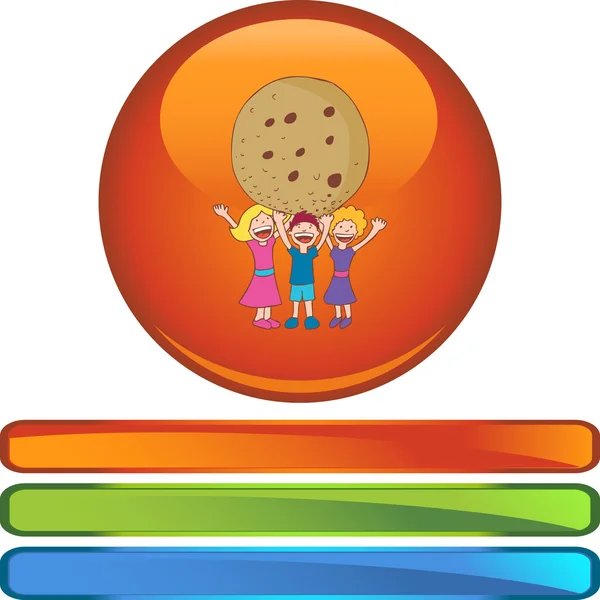 Obří ikona webové soubory Cookie — Stockový vektor