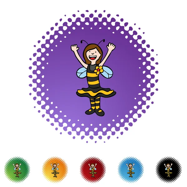 Bee Girl web pictogram — Stockvector