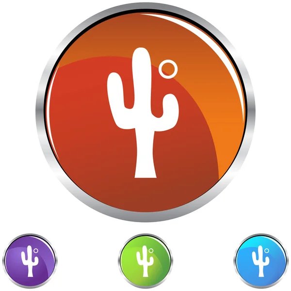 Cactus icon button — Stock Vector