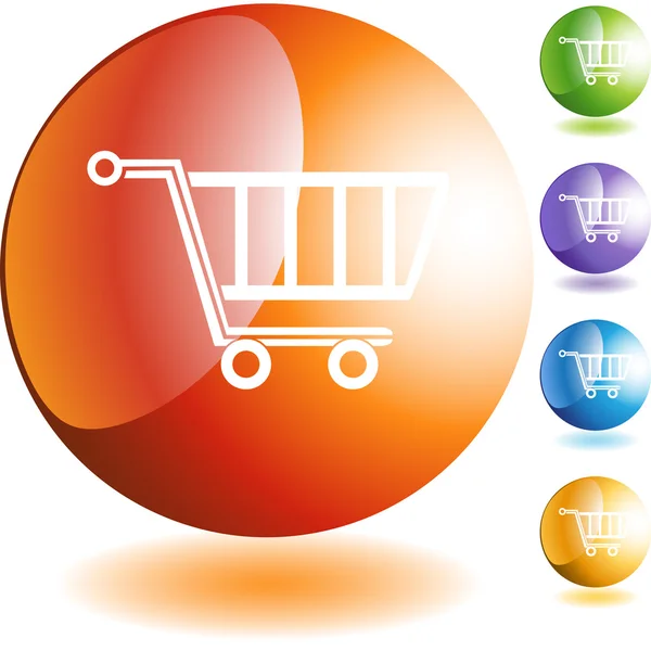 Carrito de compras botón web — Vector de stock